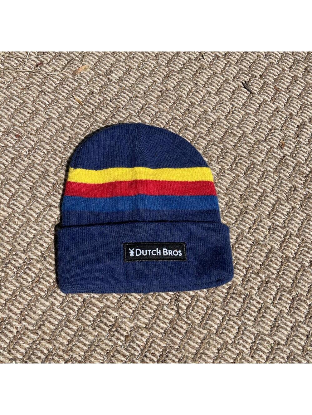 Dutch Bros Traditional Tricolor Knit Cap Beanie One Size